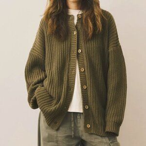 NWT The Simple Folk Olive The Chunky Knit Cardigan Small